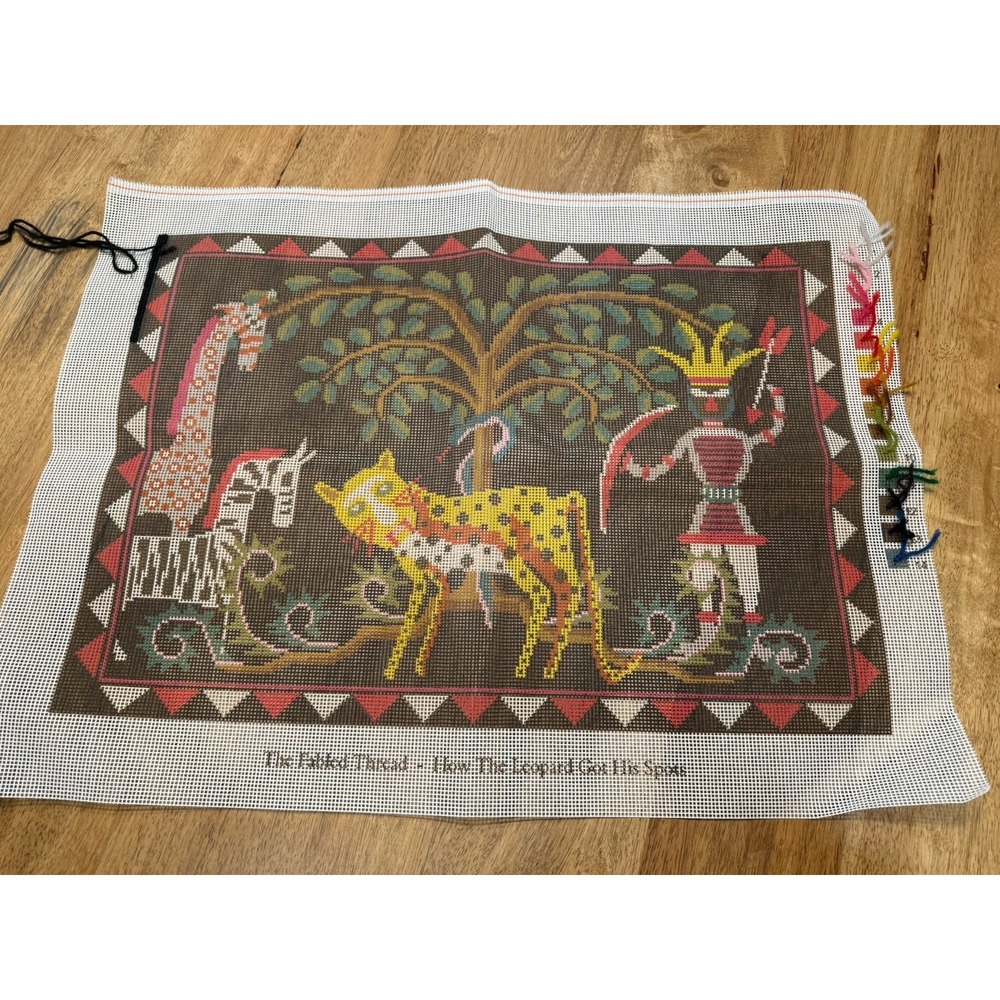 Needlepoint Canvas Fabled Thread Leopard Spots Zweigart Interlock canvas 10 HPI
